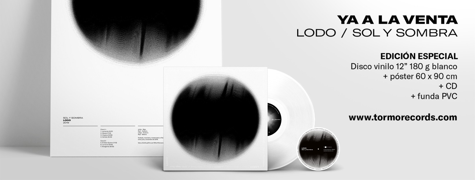 Lodo "Sol y Sombra" white vinyl